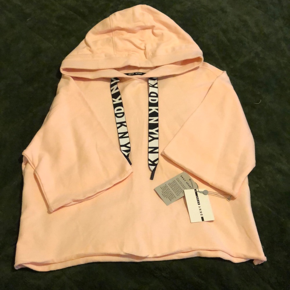 DKNY SHORT SLEEVE HOODIE SWEATSHIRT